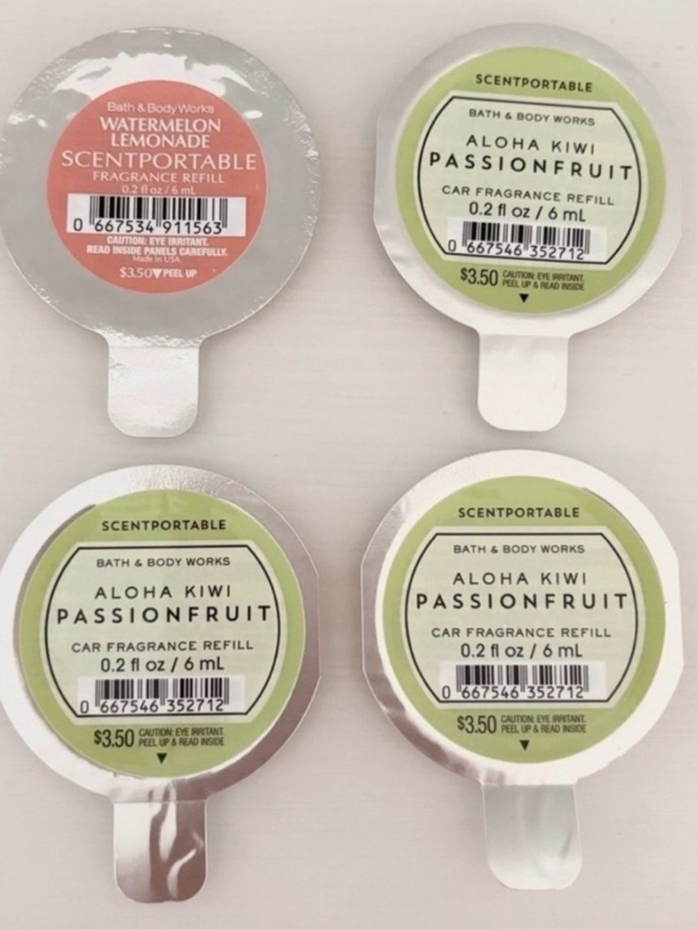 B&BW Scentportable Spring/Summer Car Fragrance Refills (4) NWT